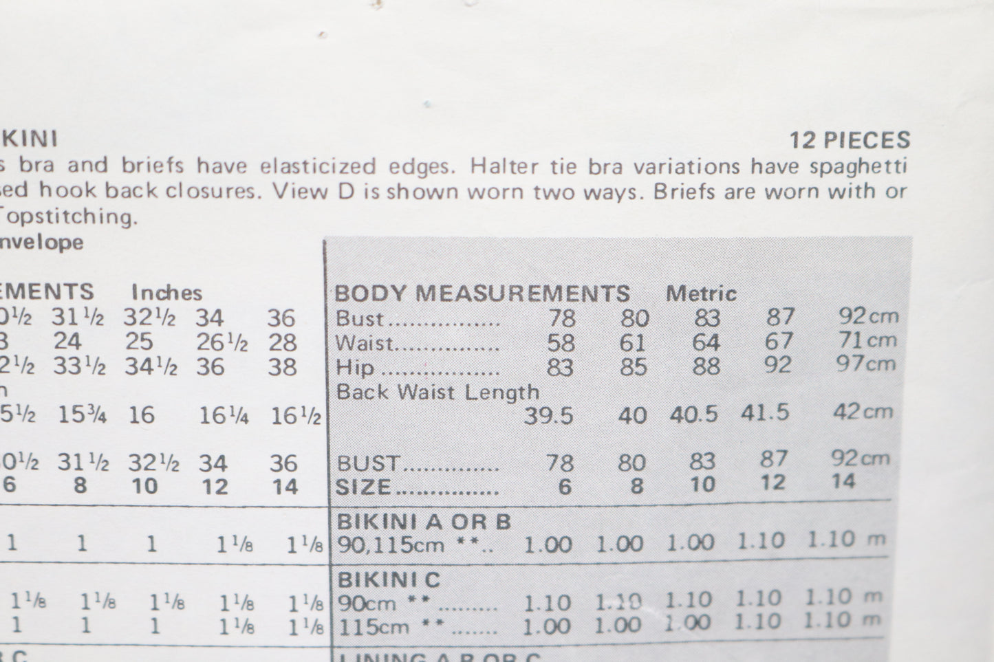 Vogue 7091 Misses Bikini Sewing Pattern UNCUT Size 6 8 10 12 14