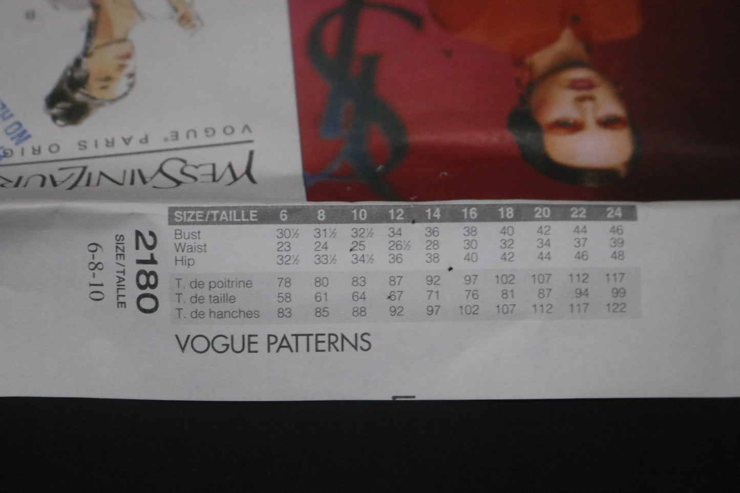 Vogue 2180 Yves Saint Laurent Misses / Misses Petite Tunic Sash and Pants Sewing Pattern - UNCUT - Size 6 8 10