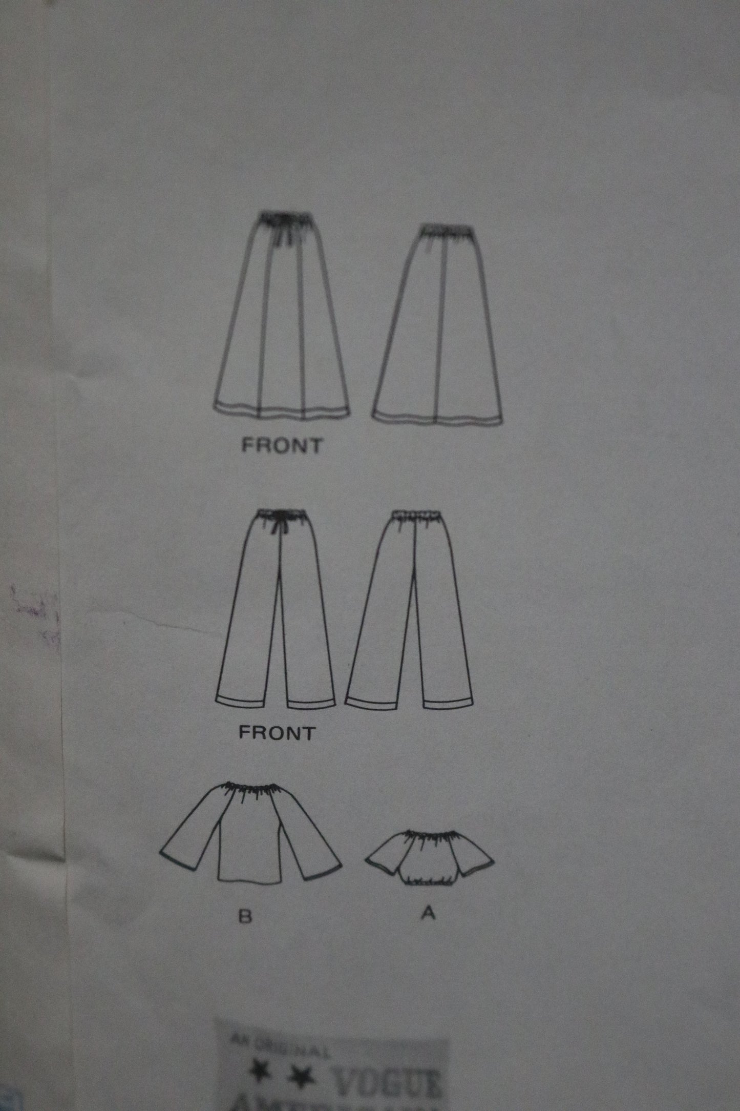 Vogue 1214 Carol Horn Misses Top Skirt and Pants Sewing Pattern - UNCUT - Size 8