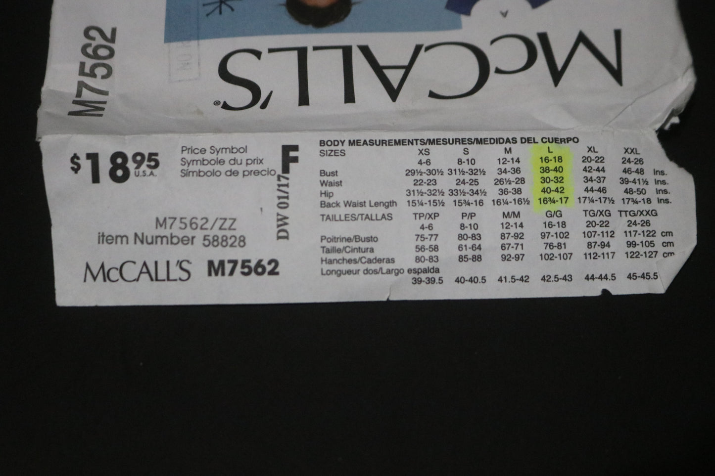 McCalls 7562 Misses Dress and Belt Sewing Pattern - UNCUT Size Lrg, Xlg, Xxl
