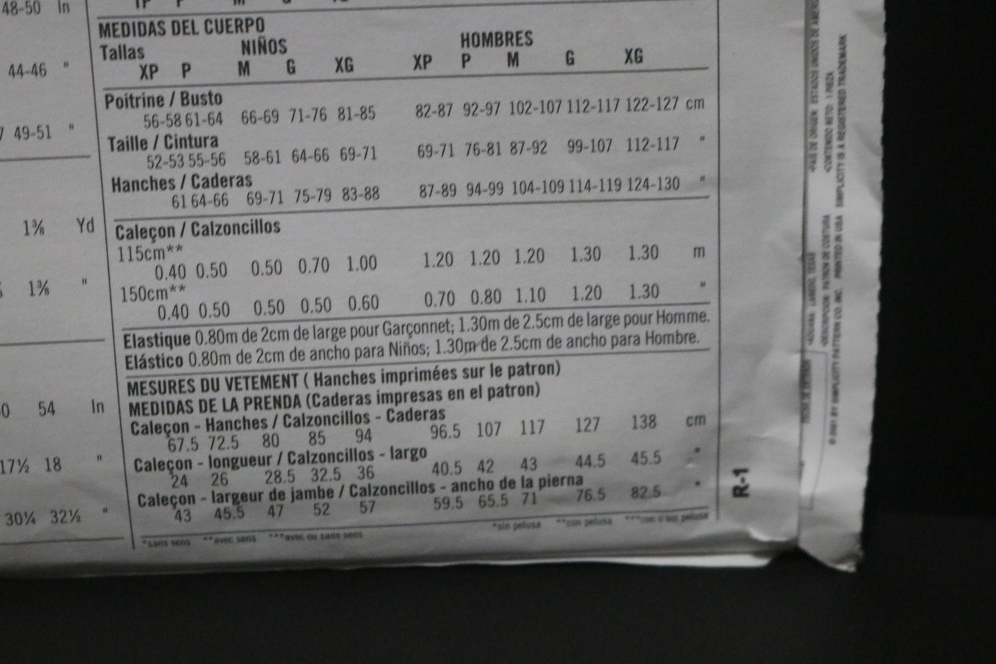 Simplicity 9958 Boys and Men's Boxer Shorts Sewing Pattern UNCUT Boys Size S M L Mens Size S M L XL