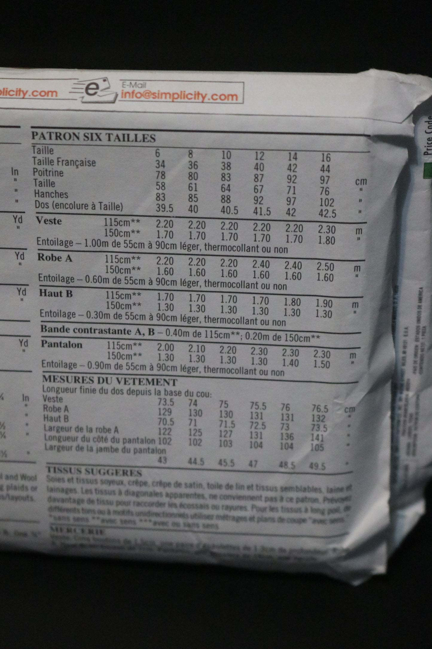 New Look 6810 Misses Jacket Top Pants and Skirt Sewing Pattern - UNCUT - Size 6 - 16