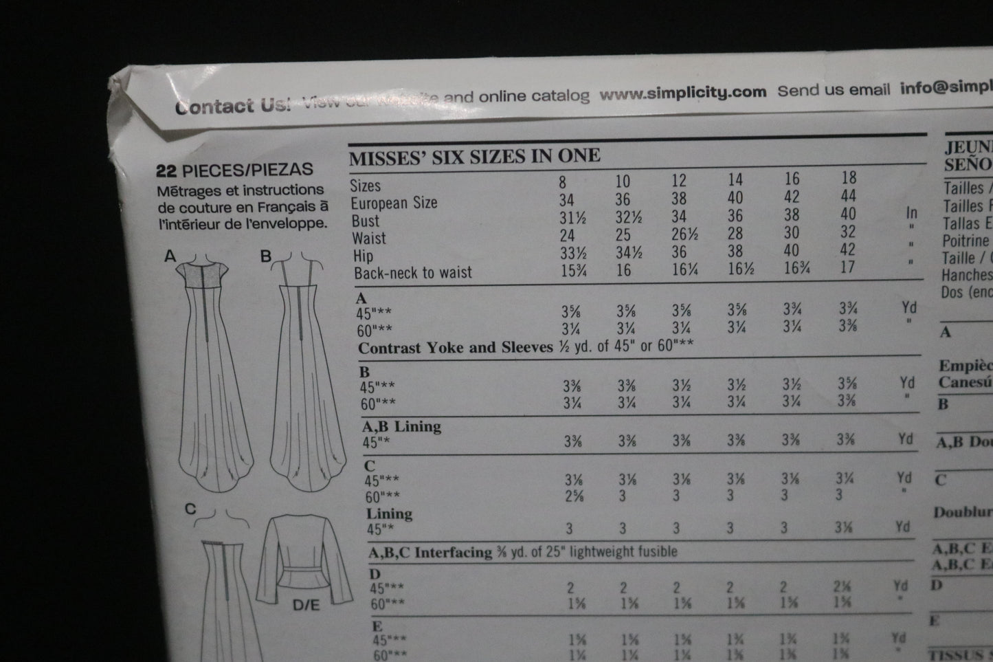 New Look 6379 Misses Gowns and Jacket ewing Pattern - UNCUT - Size 8 - 18