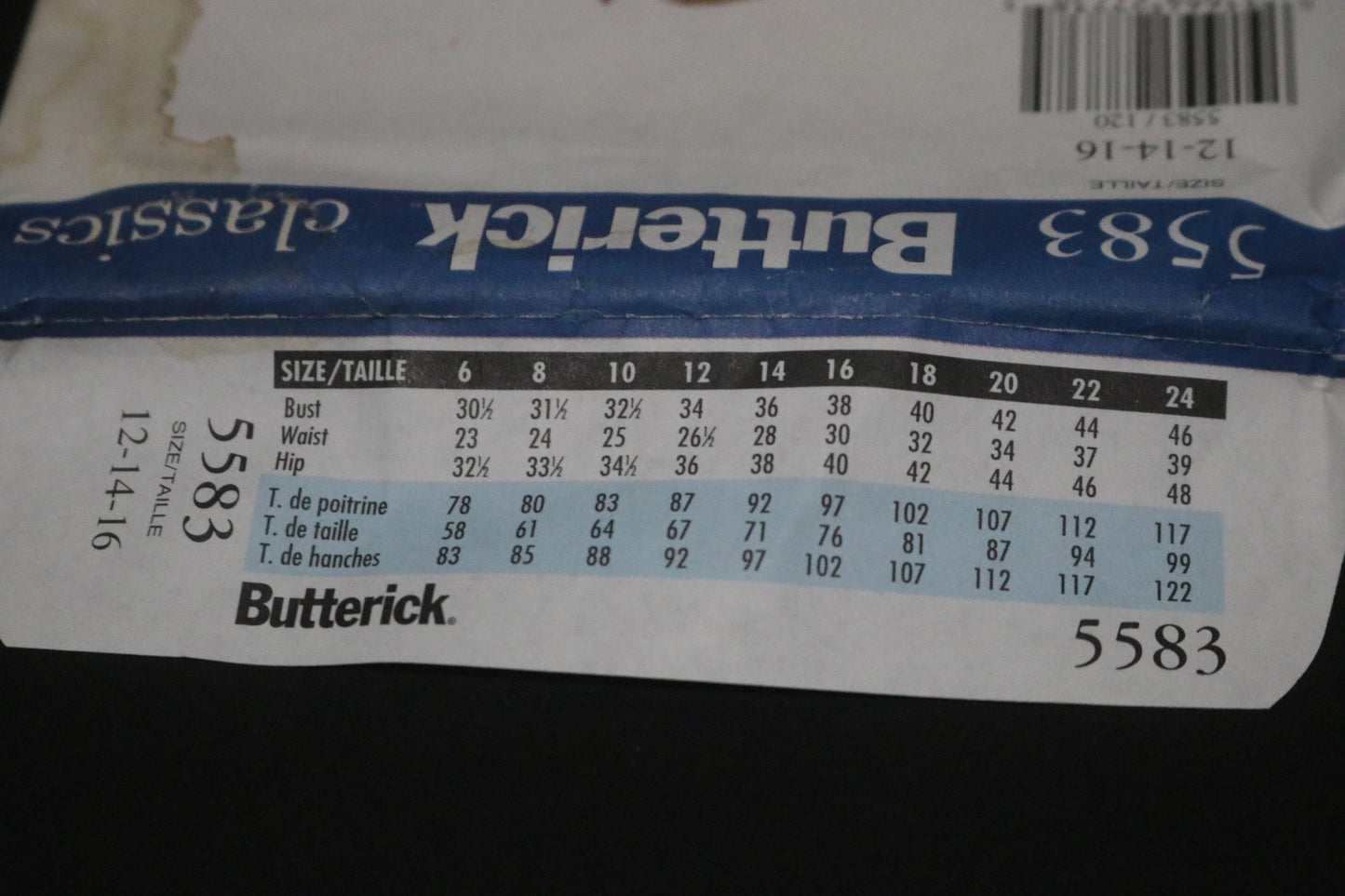 Butterick 5583 Misses / Misses Petite Dress Sewing Pattern UNCUT - Size 12 14 16