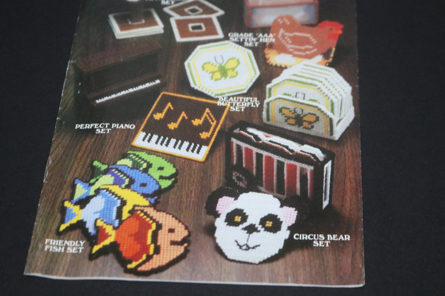 80s Annie's Pattern Club 87C40 Plastic Canvas Coaster Collection Pattern Leaflet - Features 6 Coaster Patterns