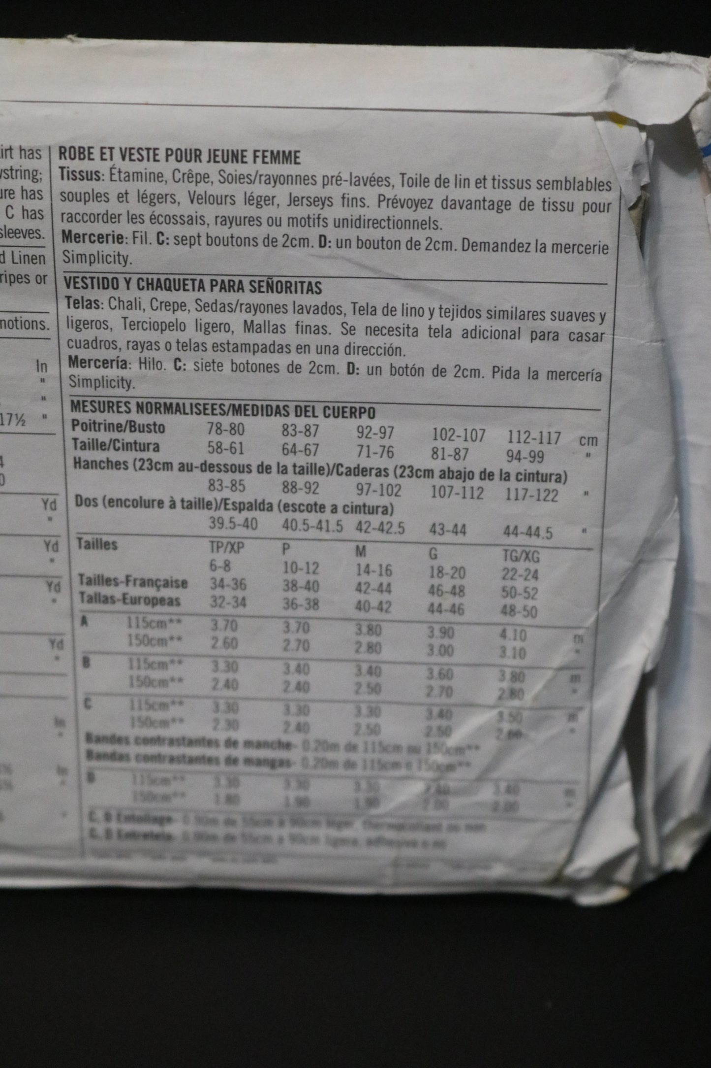 Simplicity 9087 Misses Dress and Jacket Sewing Pattern UNCUT Size Xs S M