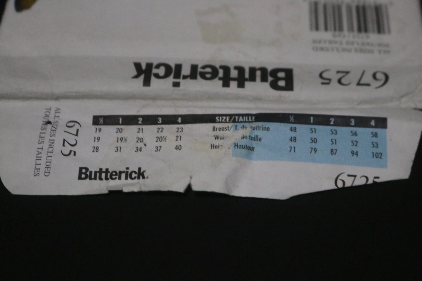 Butterick 6725 Toddlers Top and Pants Sewing Pattern - UNCUT - Size 1 2 3 4