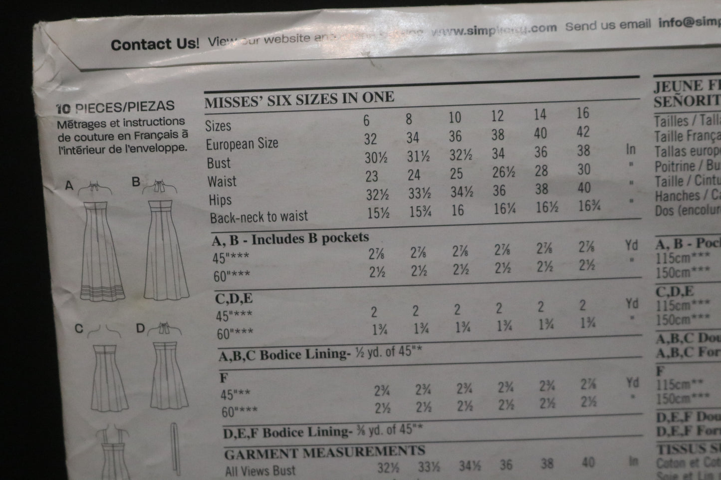 New Look 6377 Misses Dress Sewing Pattern - UNCUT - Size 8 - 18