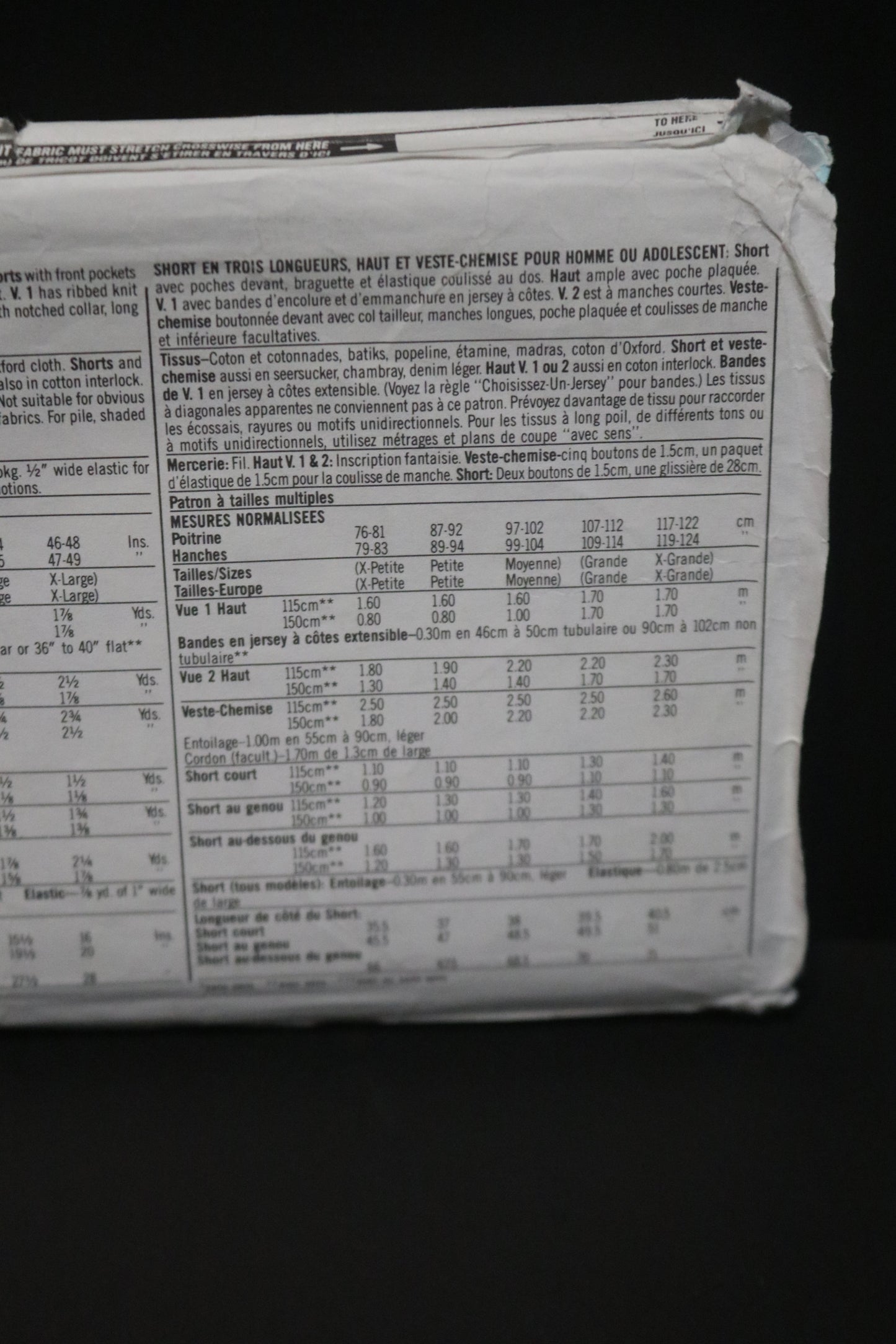 Simplicity 7731 Mens or Teen Boys Shorts in Three Lengths, Top and Shirt Jacket Sewing Pattern - UNCUT Size Lg - XL