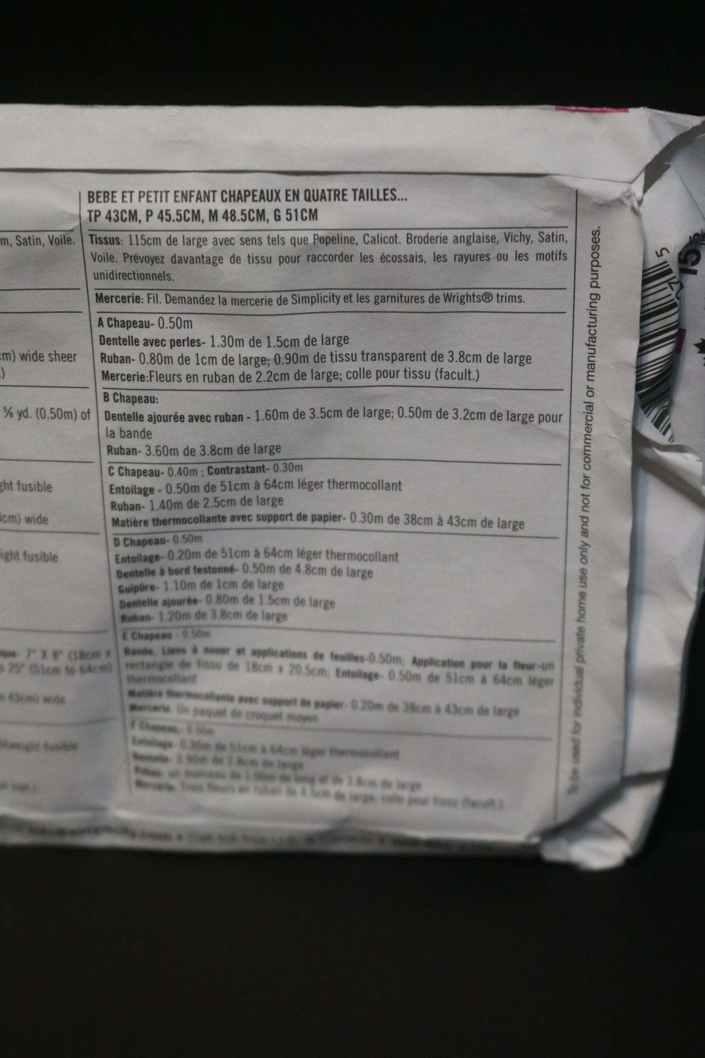 Simplicity 2908 Babies and Toddlers Hats in Four Sizes Sewing Pattern - UNCUT - Size XS S M L