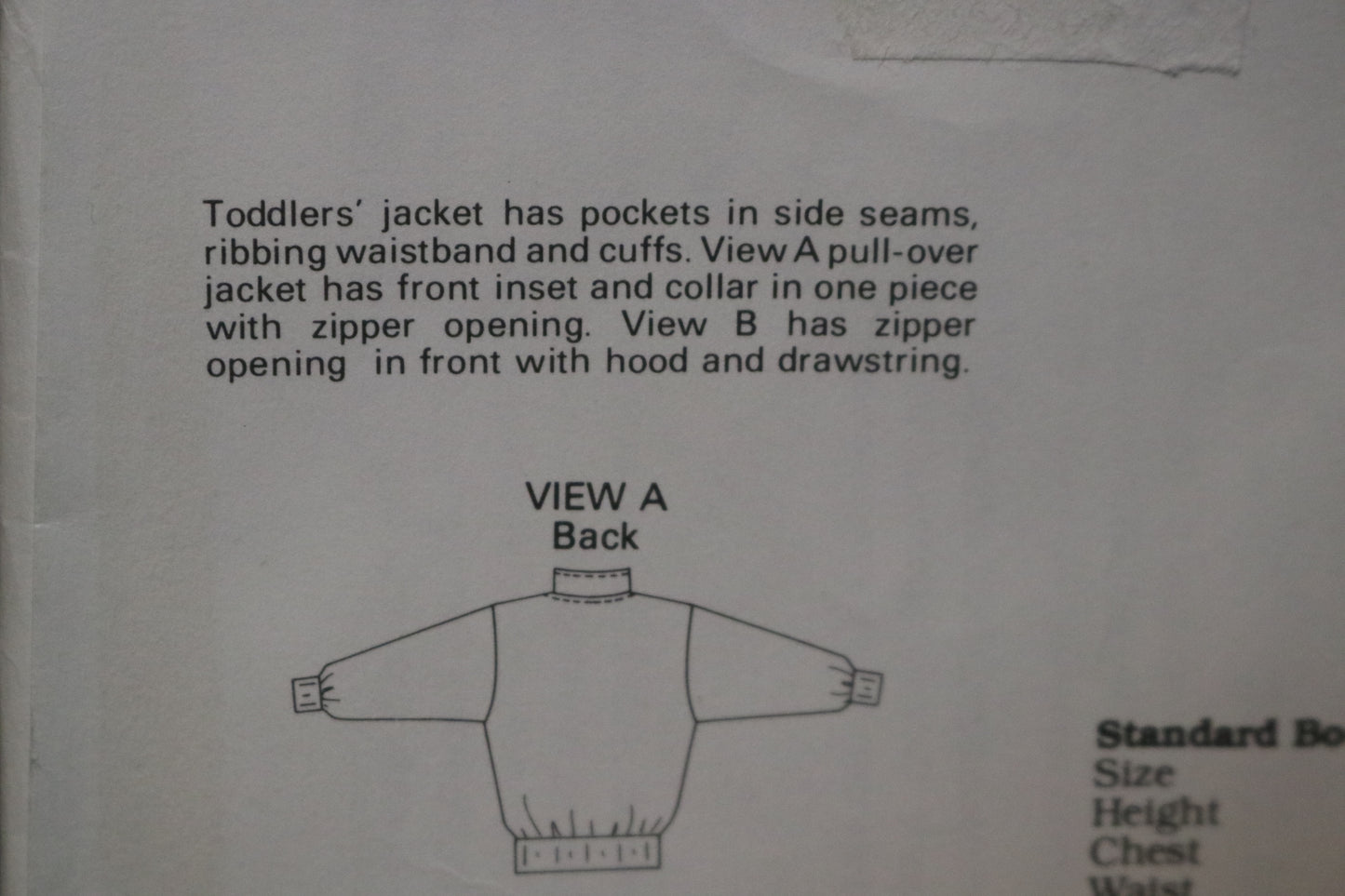 Kwik Sew 1648 Toddlers Jacket Sewing Pattern - UNCUT - Size T1 T2 T3 T4