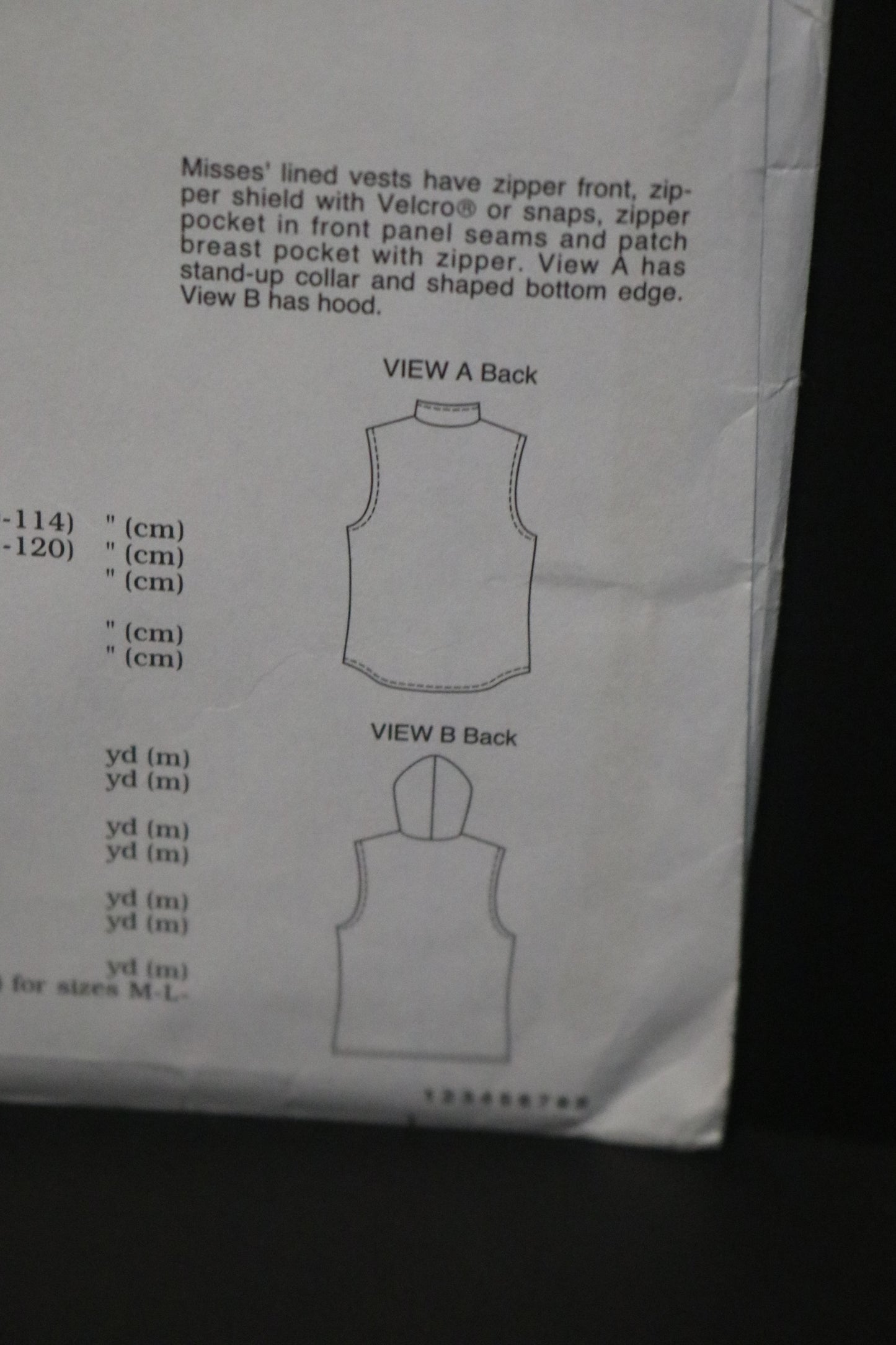 Kwik Sew 2897 Misses Vests Sewing Pattern - UNCUT - Size Xs S M L XL