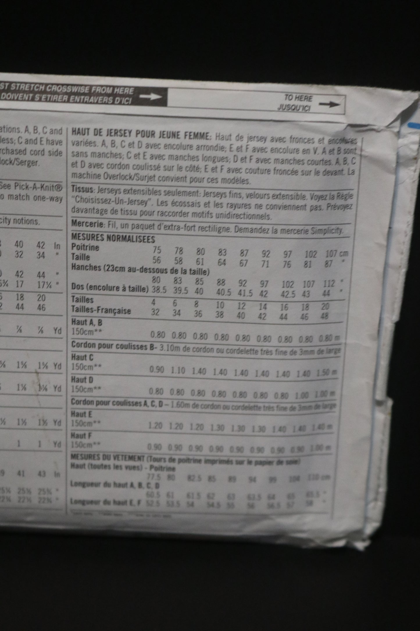 Simplicity 8459 Misses Knit Top Sewing Pattern - UNCUT - Size 10 12 14