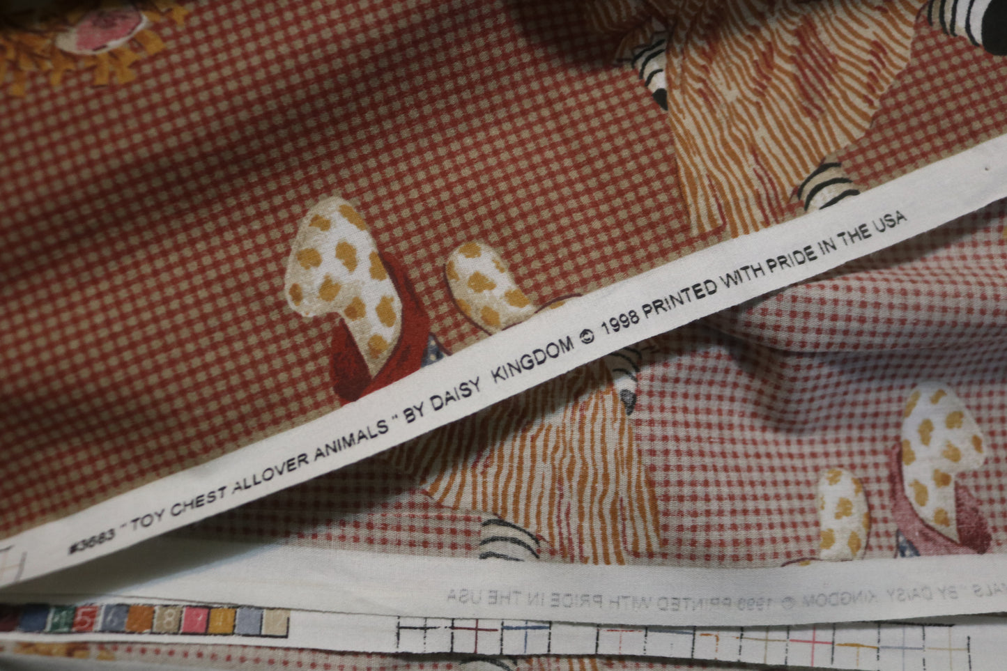 Daisy Kingdom " Toy Chest Allover Animals" #3583 Quilting Fabric being sold by the Yard, multiple Yards Available.