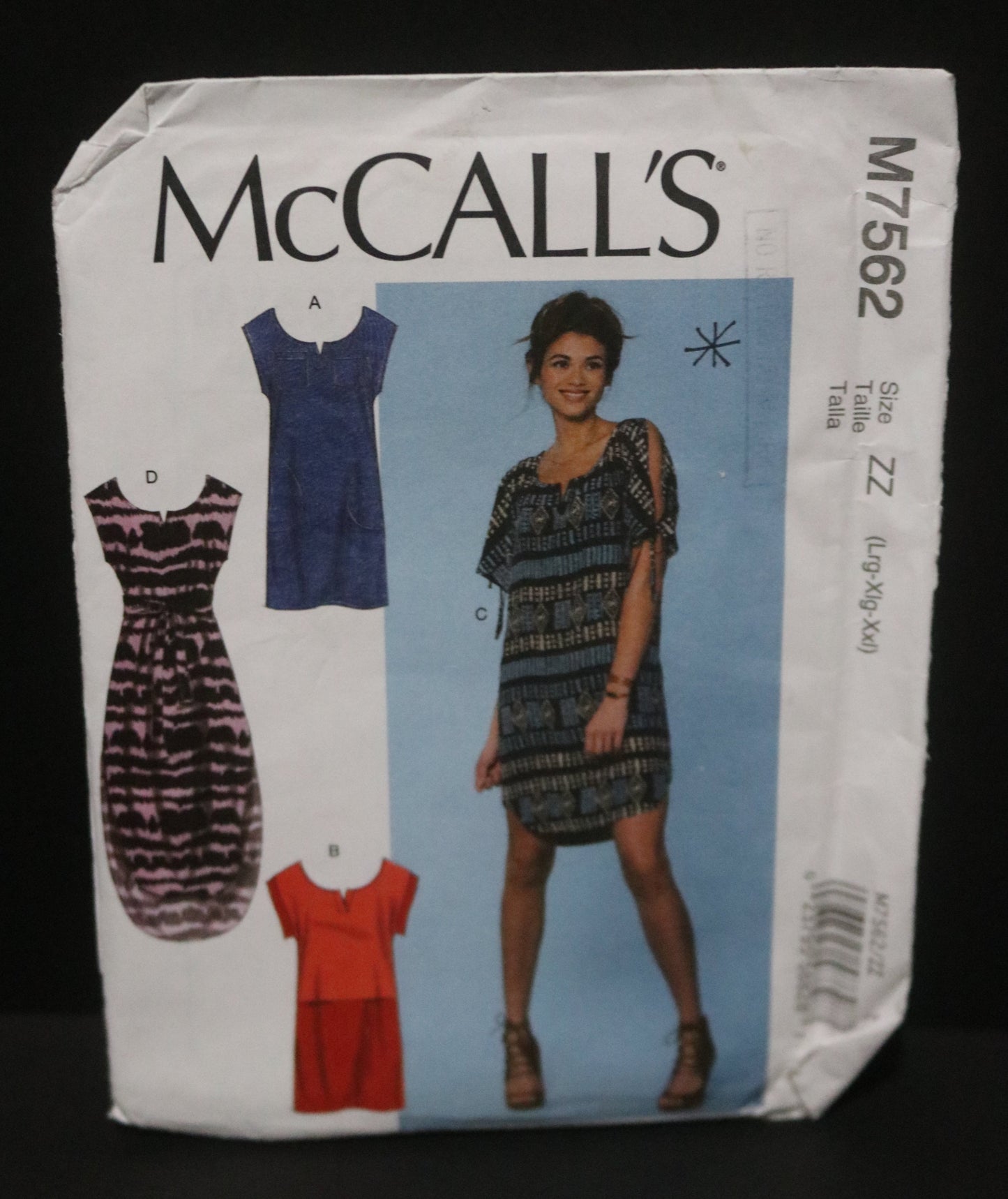 McCalls 7562 Misses Dress and Belt Sewing Pattern - UNCUT Size Lrg, Xlg, Xxl