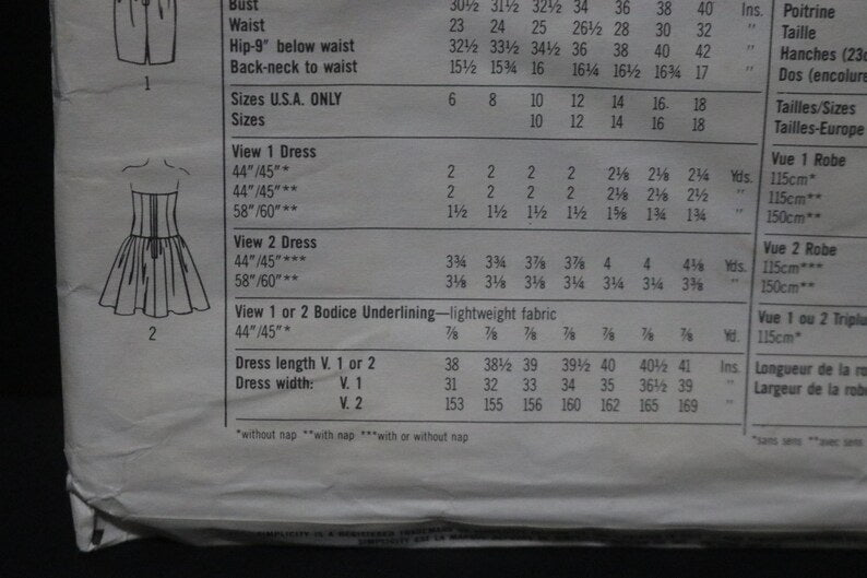 Simplicity 8674 Belle France Misses Easy To Sew Semi Fitted Dresses Sewing Pattern - UNCUT - Size 10 12 14