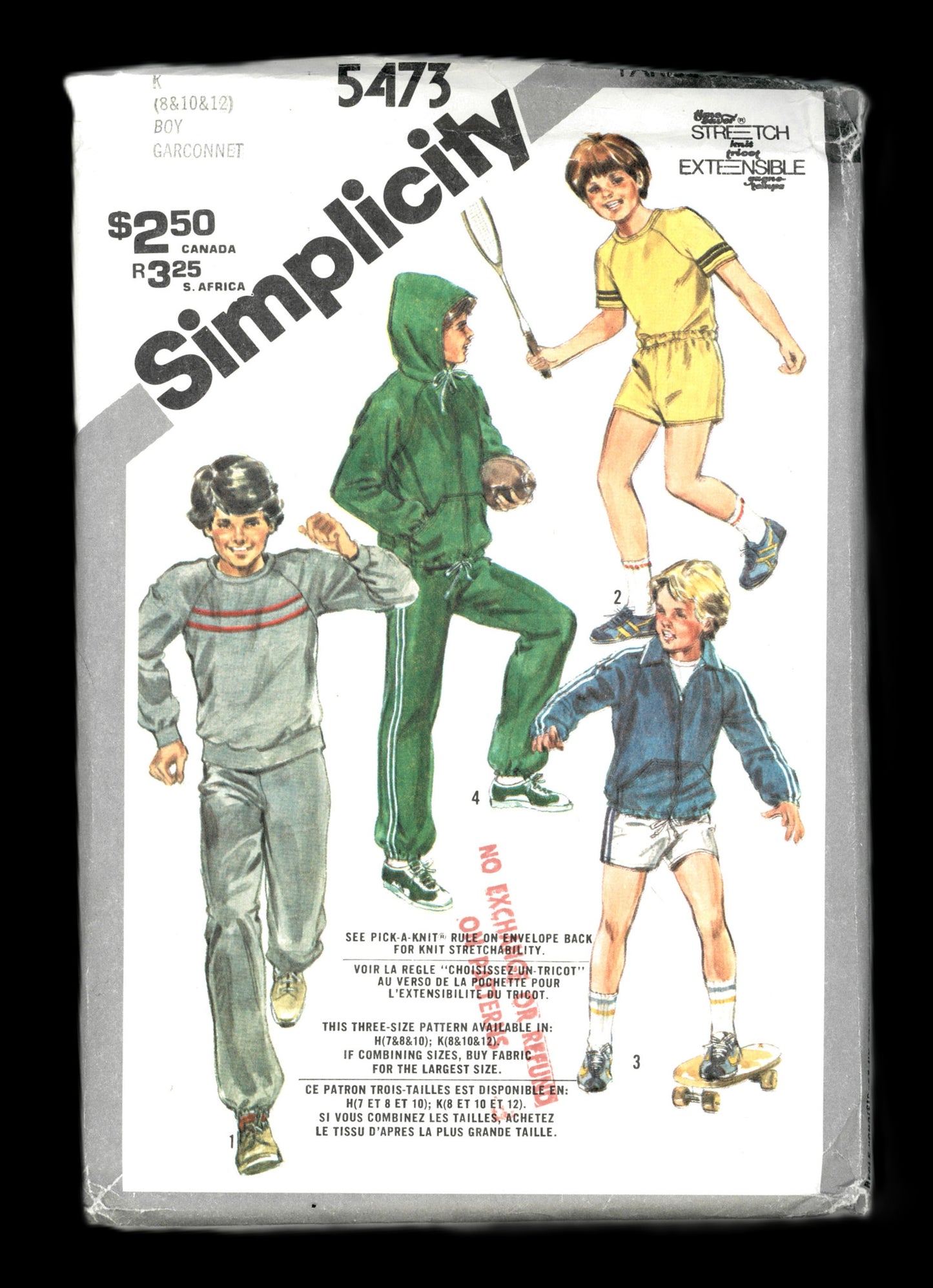 Simplicity 5473 Boys Unlined Jacket with or without Hood, Pullover Tops, PAnts and Shorts Sewing Pattern UNCUT Size 8 10 12