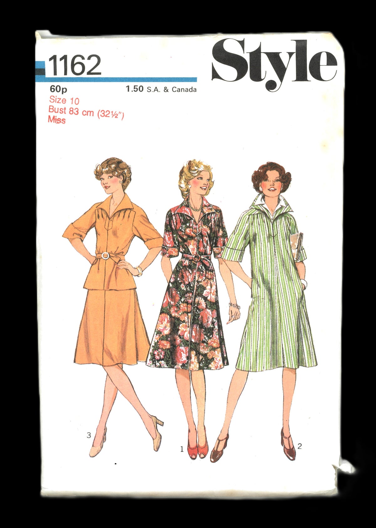 70s Style 1162 Misses Dress or Top and Skirt Sewing Pattern - UNCUT - Size 8 or Size 10 or Size 14