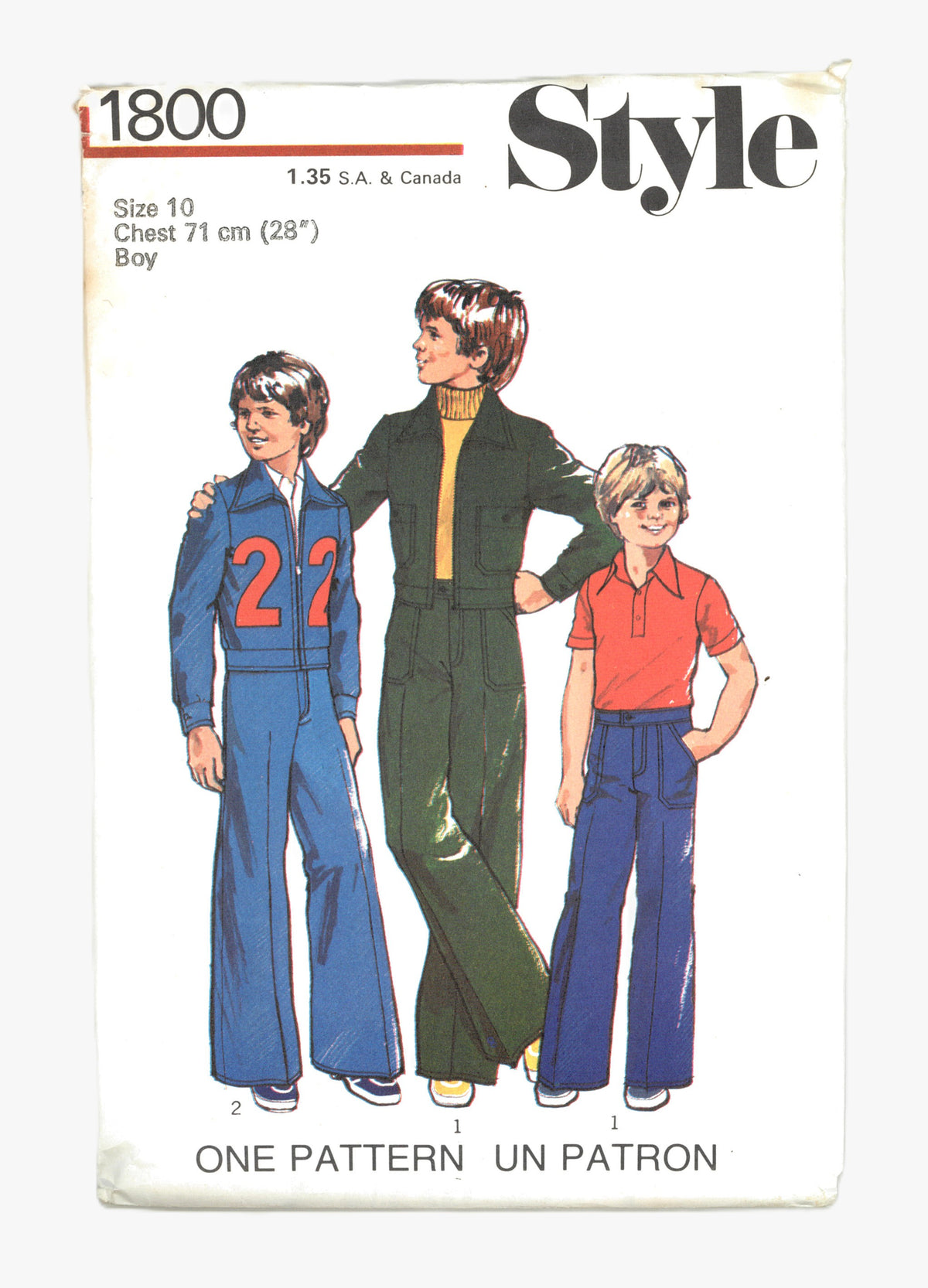 70s Style 1800 Boys Unlined Jacket and Trousers Sewing Pattern - UNCUT Size 7 or Size 8 or Size 10