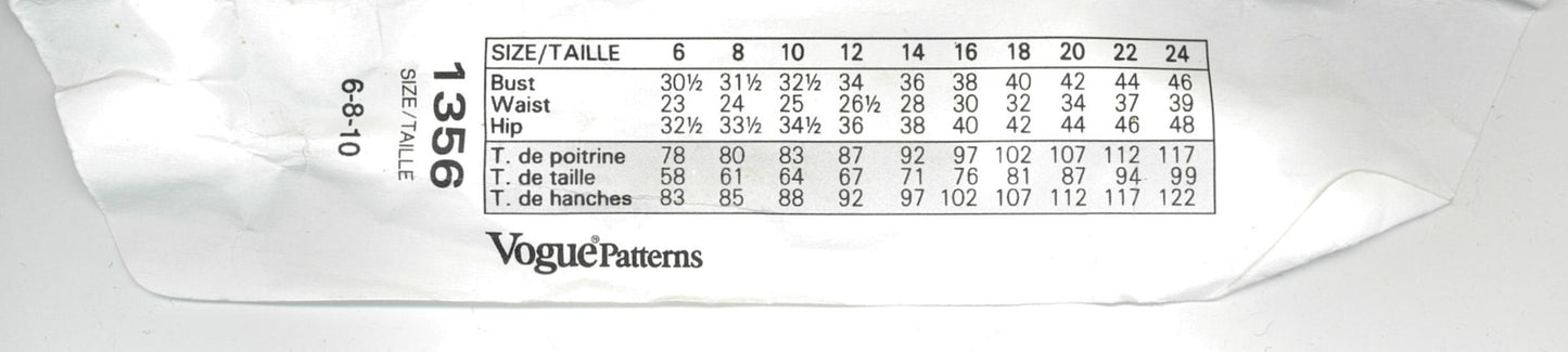 Vogue 1356 Donna Karan DKNY Misses Vest Tunic and Pants Sewing Pattern - UNCUT - Size 6 8 10