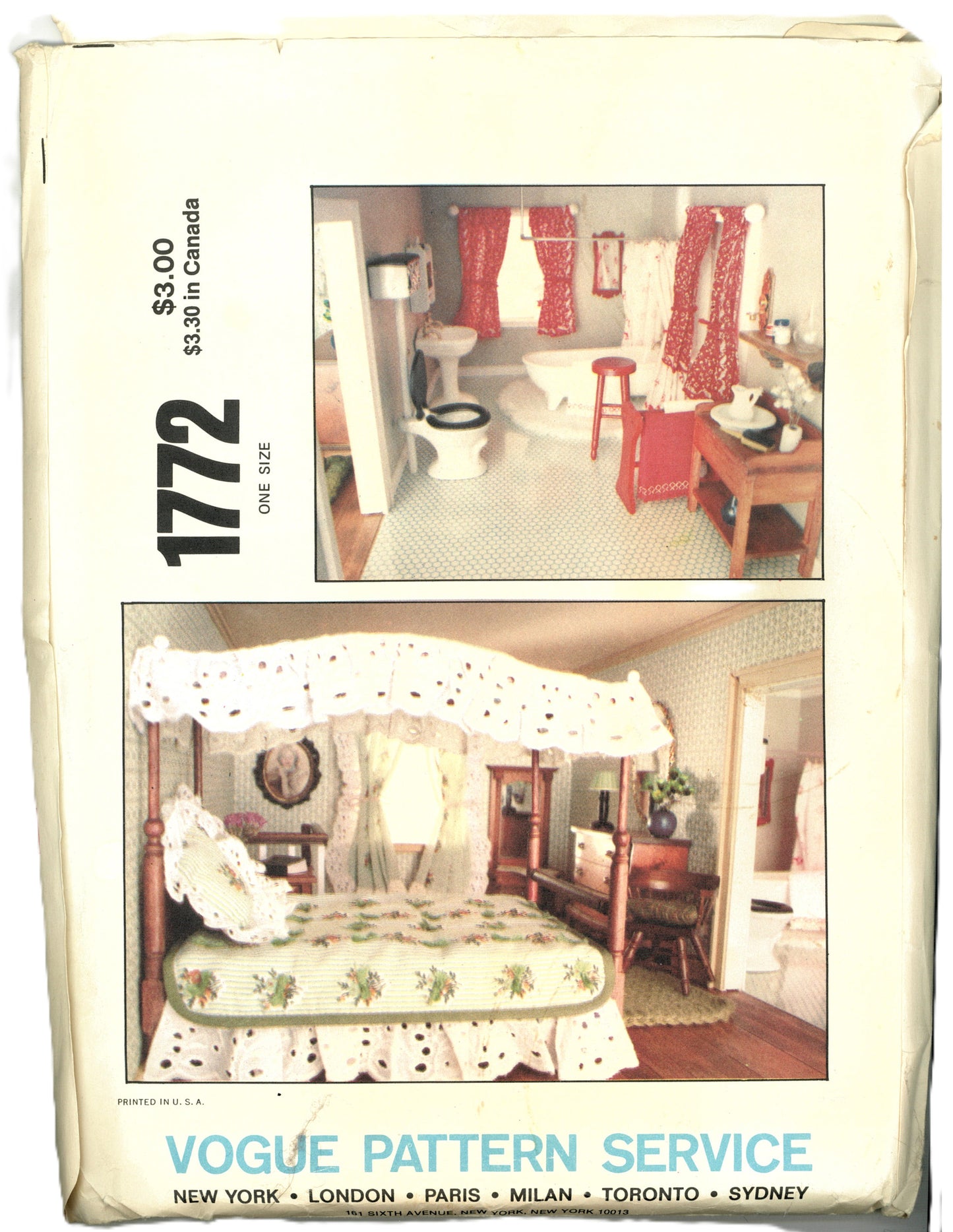 Vogue 1772 Doll HouseBeautifules Sewing Pattern - UNCUT