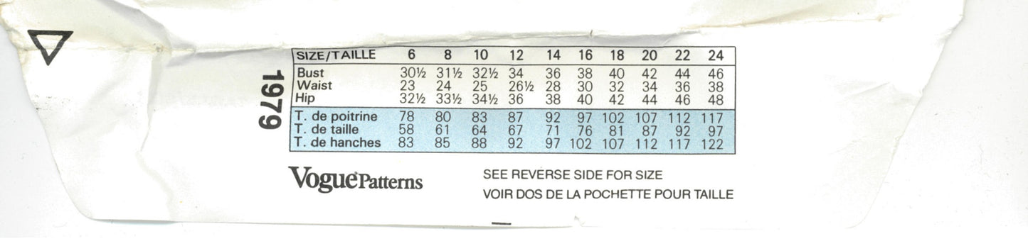 Vogue 1979 Ralph Lauren Misses Dress Sewing Pattern - UNCUT - Size 10