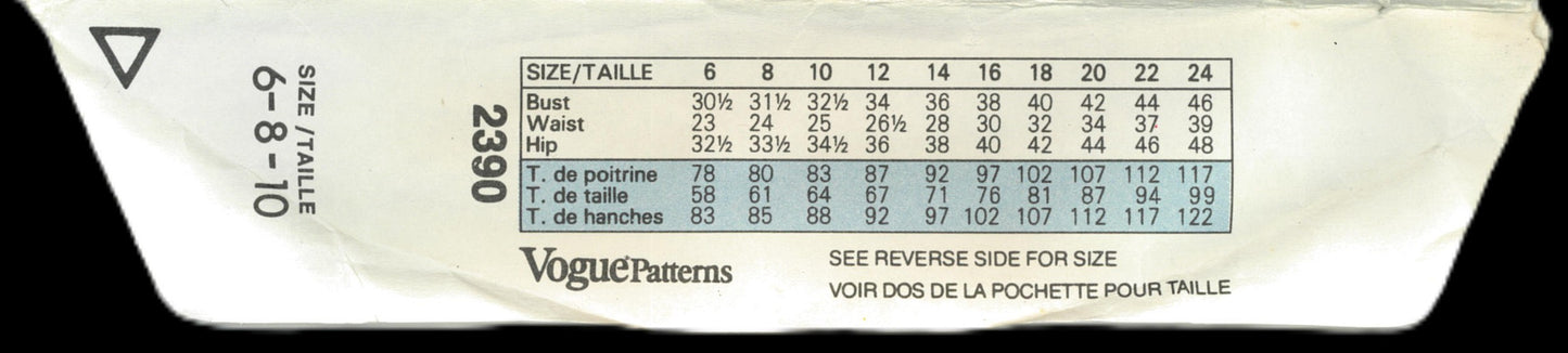 Vogue 2390 Anne Klein II Misses Blouse Sewing Pattern - UNCUT - Size 6 8 10