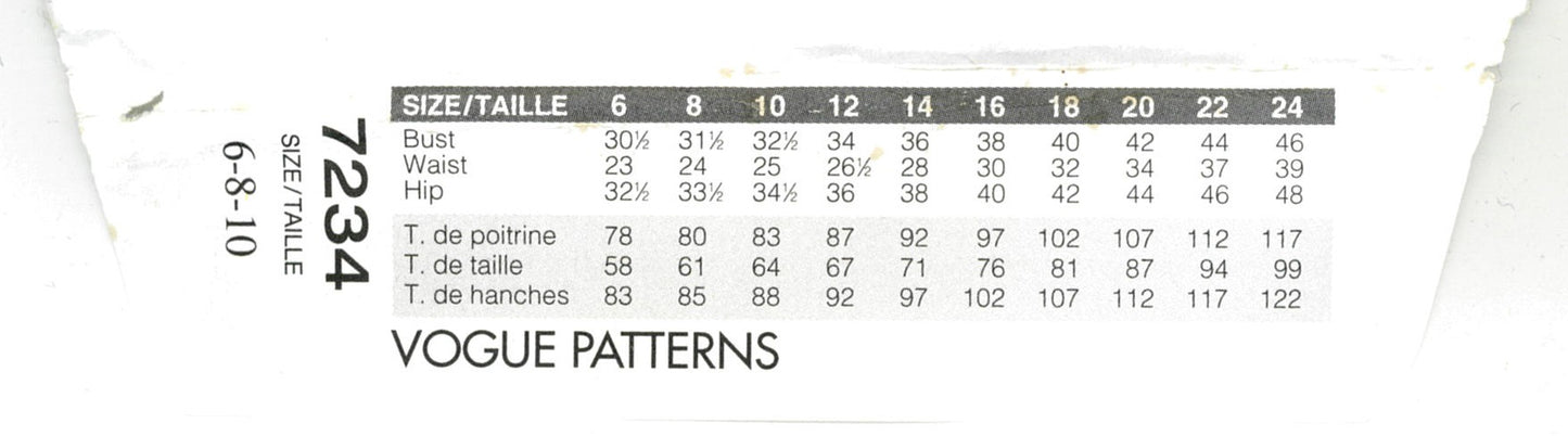 Vogue 7234 Misses Jacket Top Skirt and Pants Sewing Pattern - UNCUT - Size 6 8 10