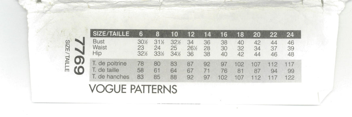 Vogue 7769 Misses / Misses Petite Jacket Pants and Skirt Sewing Pattern - UNCUT - Size 18 20 22