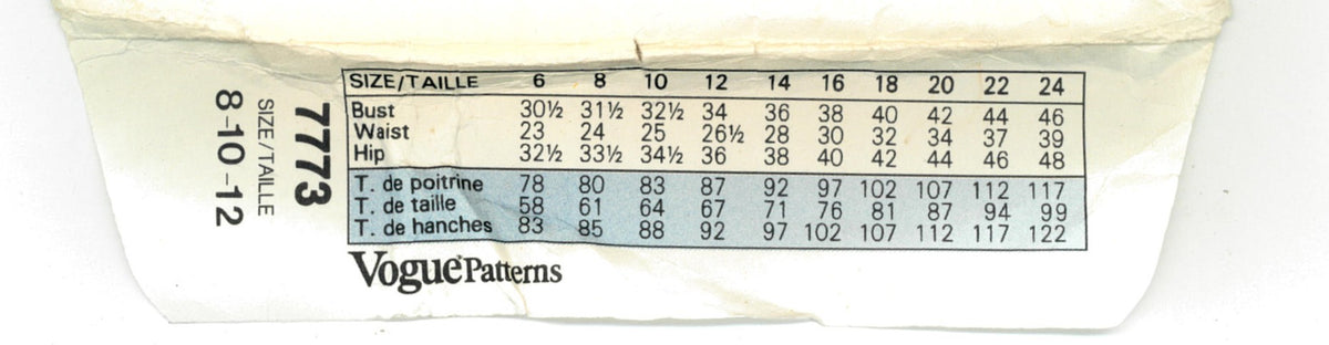 Vogue 7773 Misses / Misses Petite Dress Sewing Pattern UNCUT Size 8 10 12