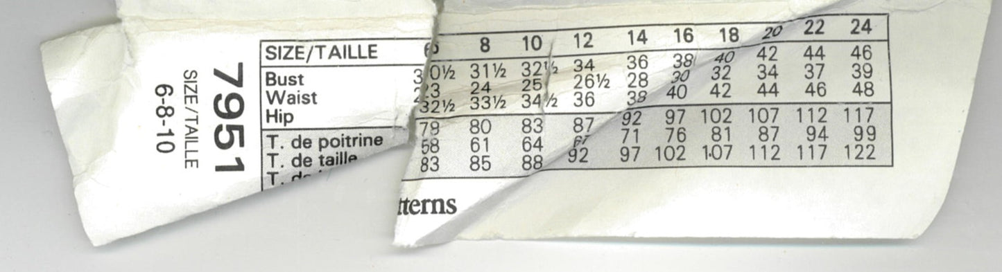 Vogue 7951 Misses jacket and Jumpsuit Sewing Pattern - UNCUT - Size 6 8 10