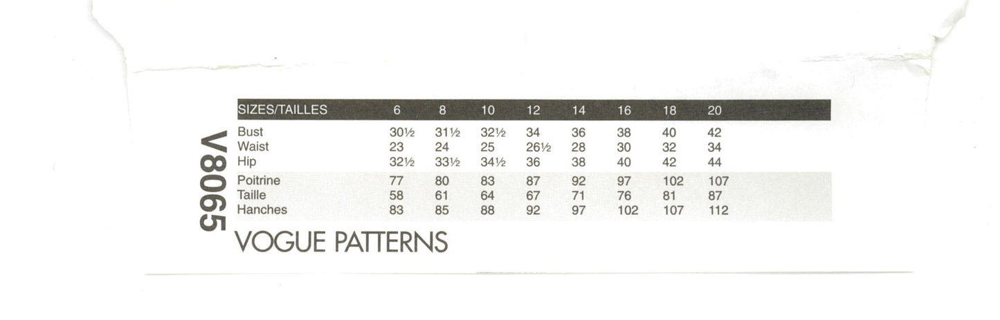 Vogue 8065 Misses /Petite Misses Dress Sewing Pattern - UNCUT - Size 6 8 10 12