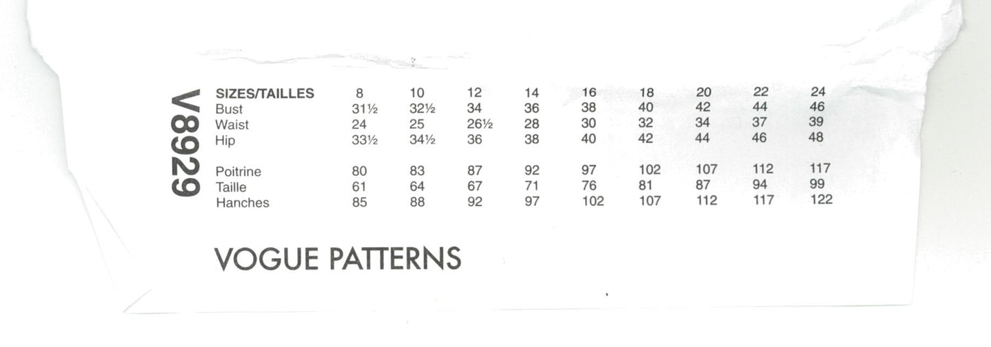 Vogue 8929 March Tilton Misses Pants Sewing Pattern - UNCUT - Size 16 18 20 22 24