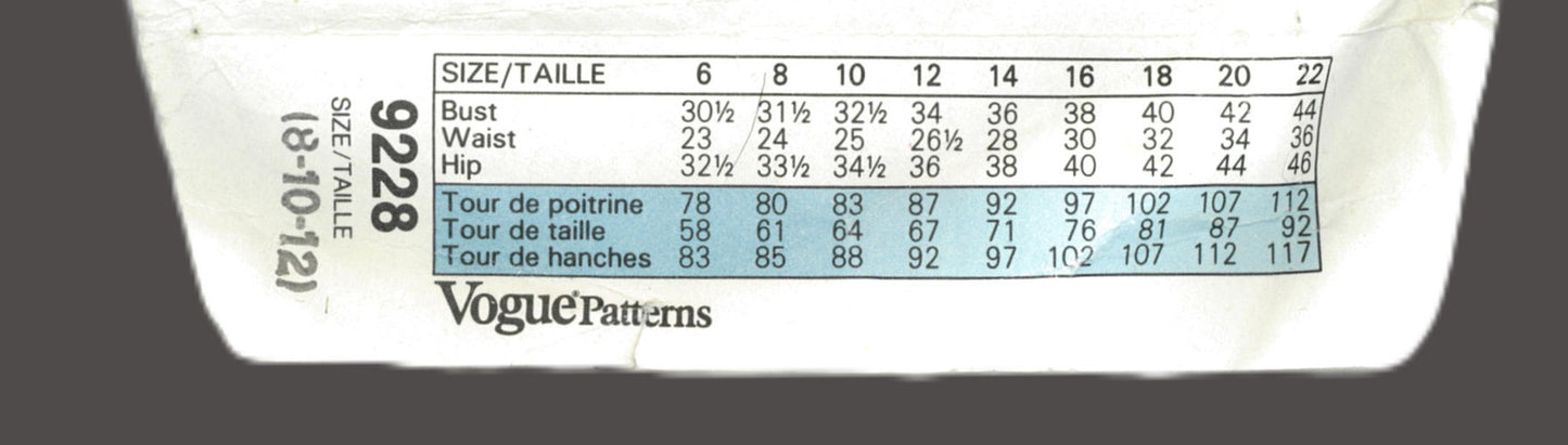 Vogue 9228 Misses Shirt Skirt and Pants Sewing Pattern - UNCUT - Size 8 10 12