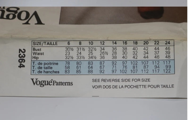 Vogue 2364 Yves Saint Laurent Misses Dress Sewing Pattern - UNCUT - Size 8