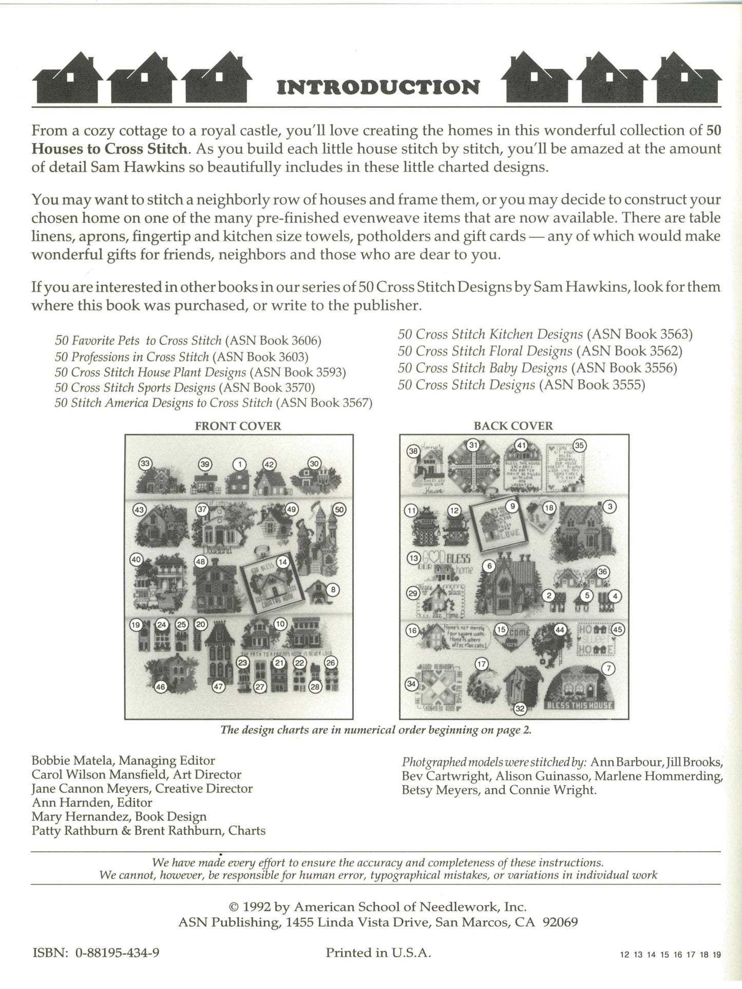 50 Houses to Cross Stitch Cross Stitch Pattern Booklet - American School of Needlework