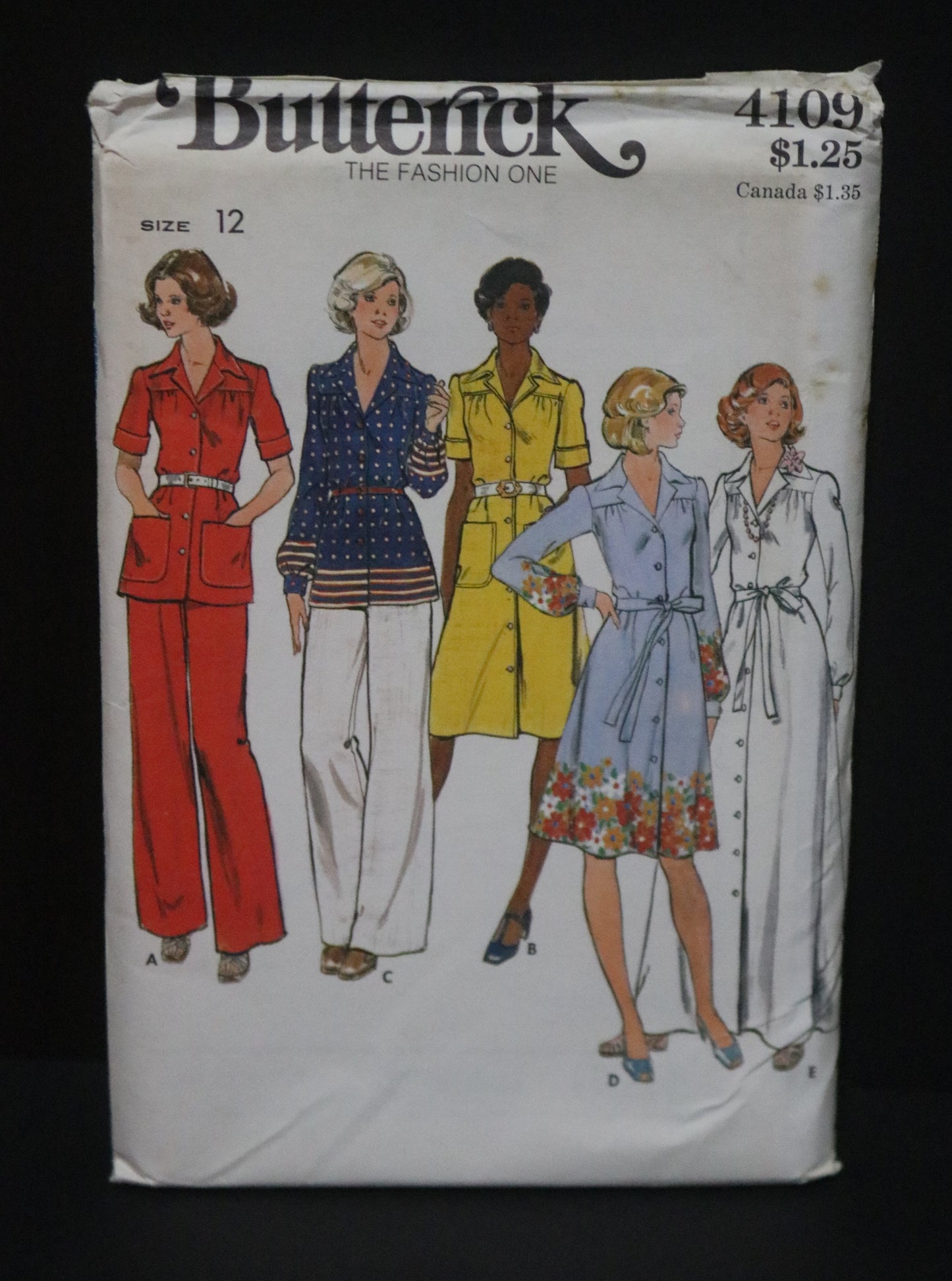 70s Butterick 4109 Misses Dress Top and Pants Sewing Pattern UNCUT  Size 12