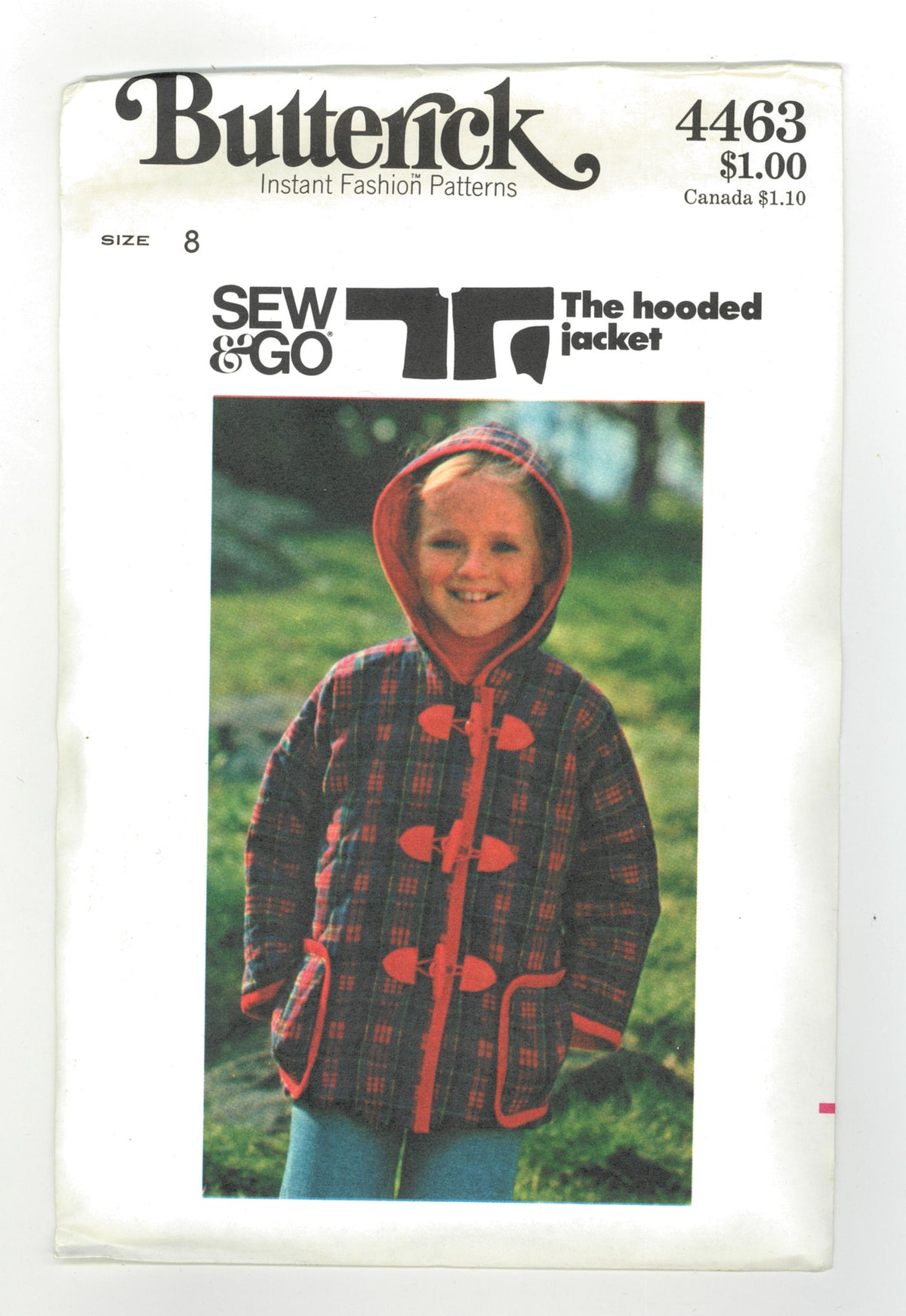 70s Butterick 4463 Girls Jacket Sewing Pattern - UNCUT Size 7 or Size 8 or Size 10 or Size 12 or Size 14