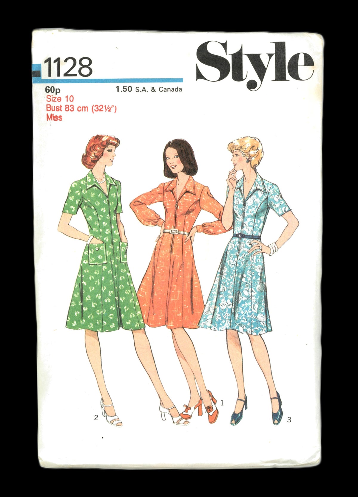 70s Style 1128 Misses Dress Sewing Pattern - UNCUT - Size Soze 10 or Size 12 or Size 14 or Size 16 or Size 18 or Size 20