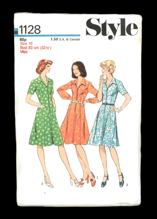 70s Style 1128 Misses Dress Sewing Pattern - UNCUT - Size Soze 10 or Size 12 or Size 14 or Size 16 or Size 18 or Size 20