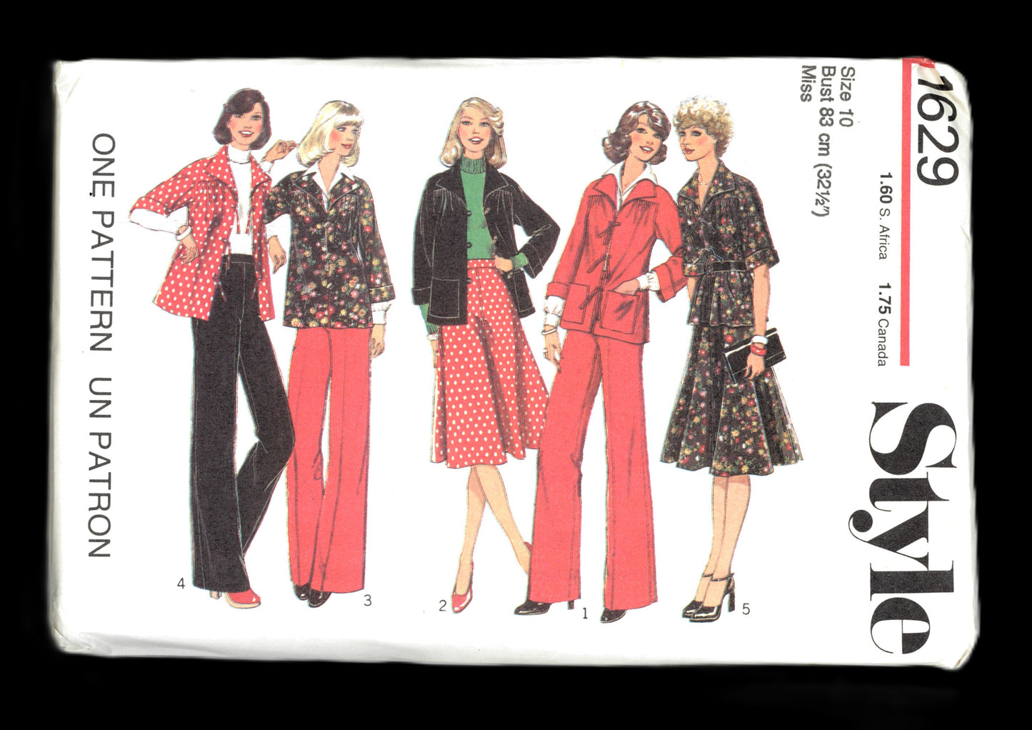 70s Style 1629 Misses Shirt Skirt and Trousers Sewing Pattern UNCUT  Size 10 or Size 12 or Size 14 or Size 16