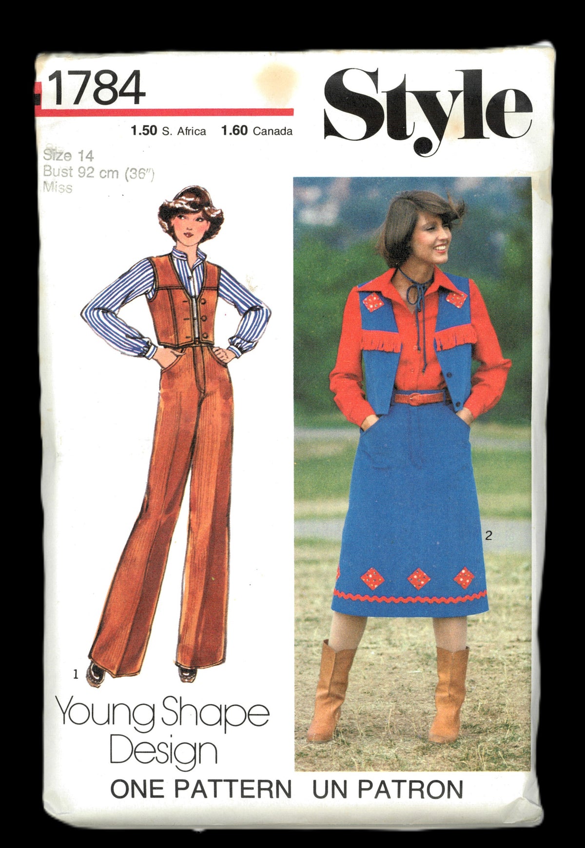 70s Style 1784 Misses Waistcoat Skirt and Trousers Sewing Pattern UNCU ...