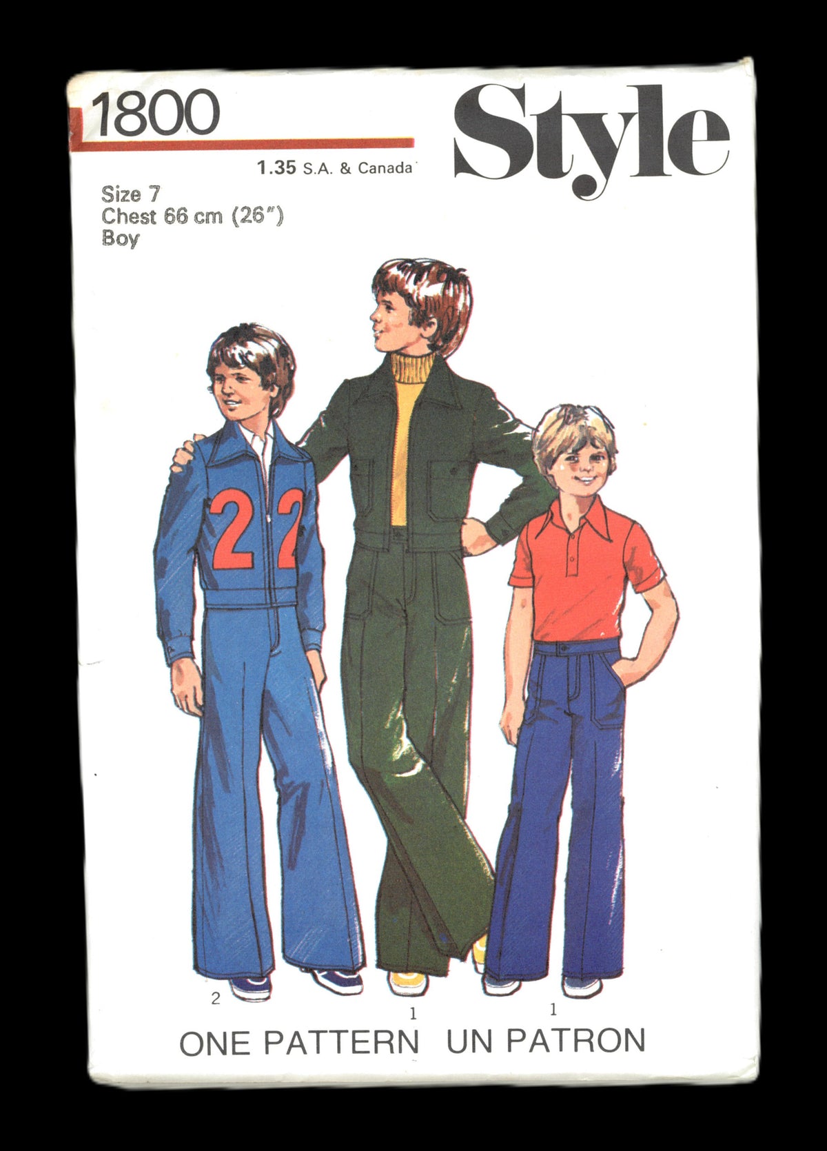 70s Style 1800 Boys Unlined Jacket and Trousers Sewing Pattern - UNCUT Size 7 or Size 8 or Size 10