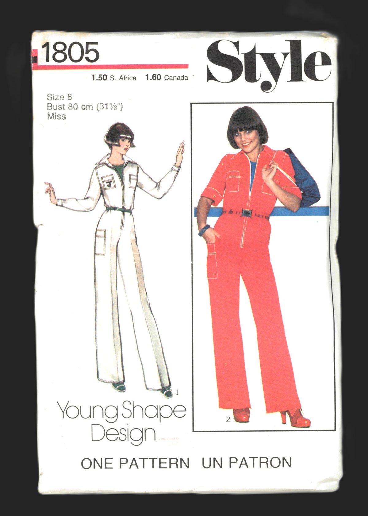 70s Style 1805 Misses Jumpsuit Sewing Pattern - UNCUT - Size 8 or Size 14