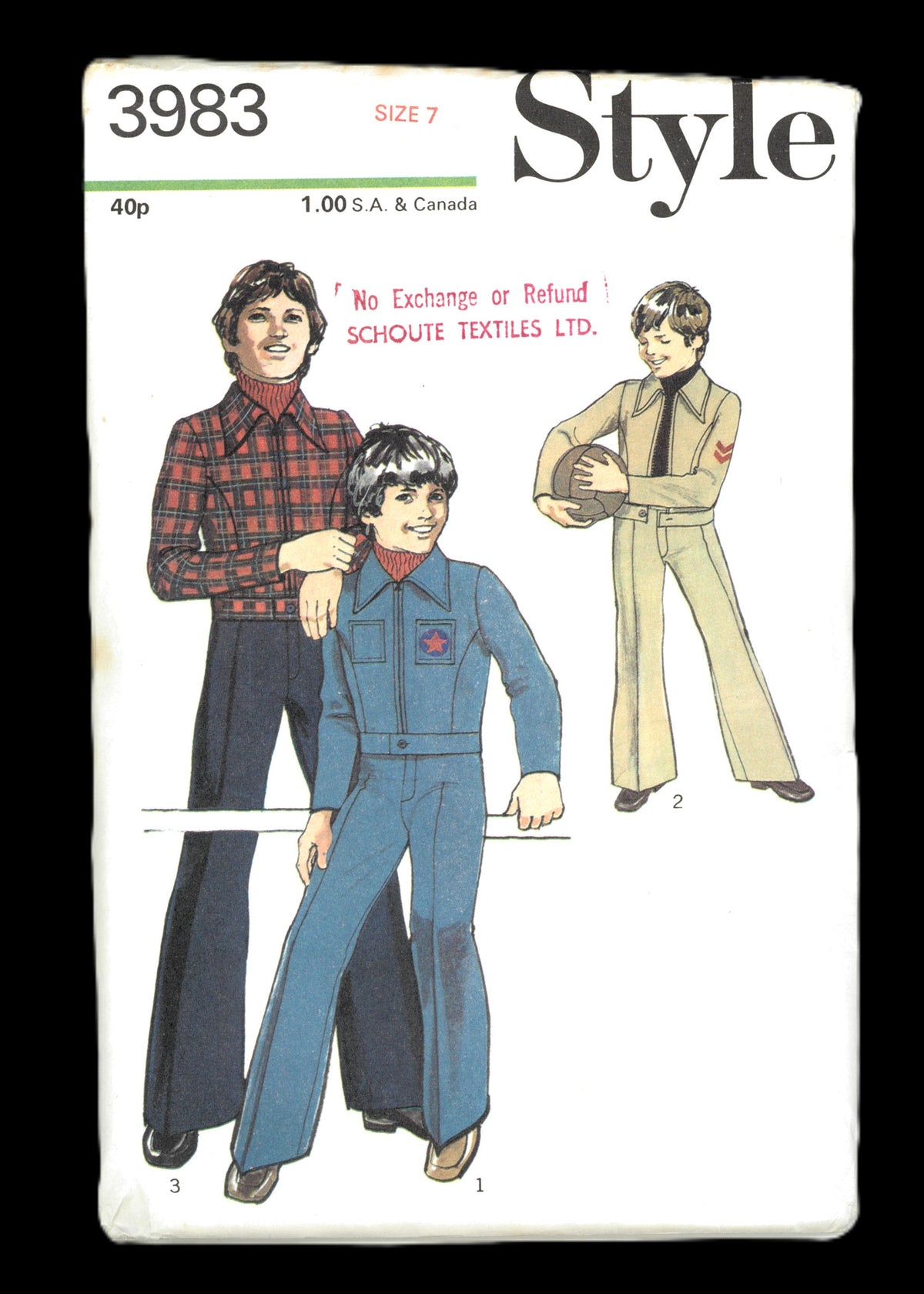 70s Style 3983 Childs Boys Jacket and Trousers Sewing Pattern - UNCUT Size 7 or Size 8 or Size 10
