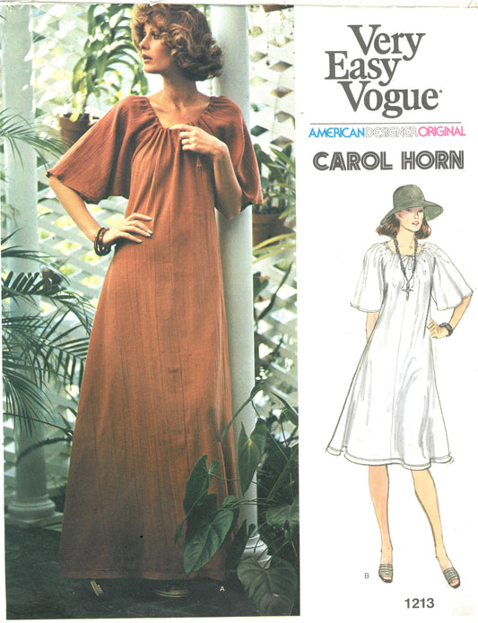 70s Vogue 1213 Carol Horn  Misses Dress Sewing Pattern - UNCUT - Size 8