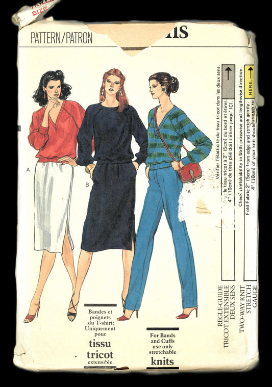 70s Vogue 7570 Misses Top Skirt and Pants Sewing Pattern - UNCUT - Size 12