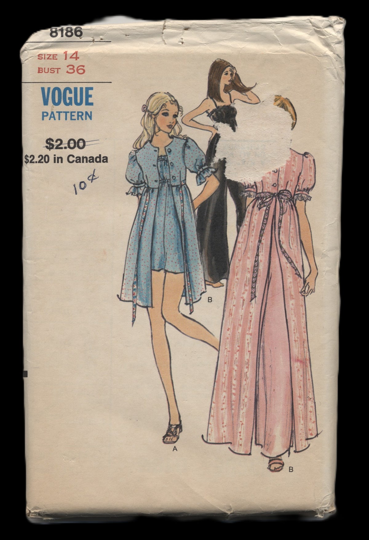 70s Vogue 8186 Misses Pajamas and Robe Sewing Pattern  - UNCUT Size 14 Bust 36