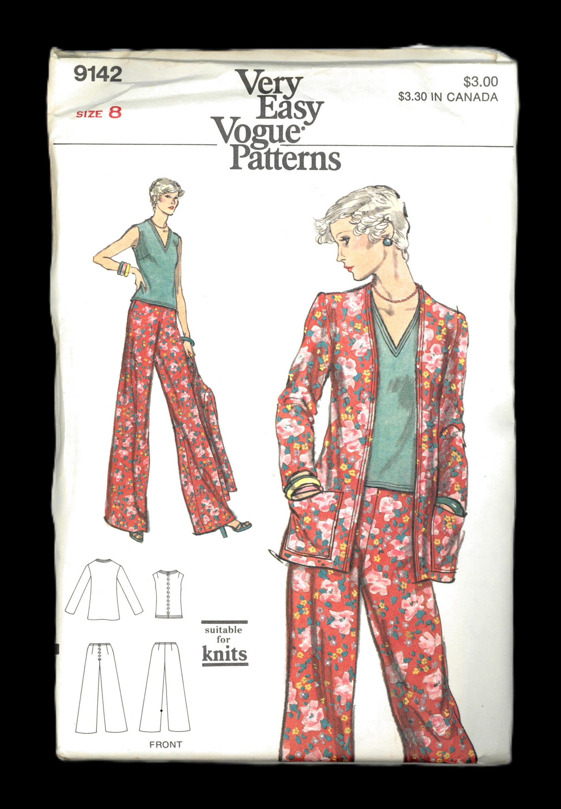 70s Vogue 9142 Misses Loungewear Sewing Pattern - UNCUT - Size 8