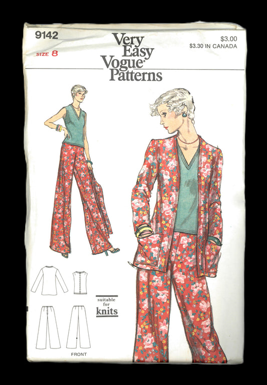 70s Vogue 9142 Misses Loungewear Sewing Pattern - UNCUT - Size 8